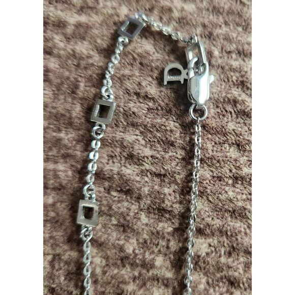 Christian Dior Vintage By John Galliano Dior Logo Silver Heart Pendant Necklace - Picture 7 of 9